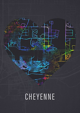 Cheyenne Wyoming City Map