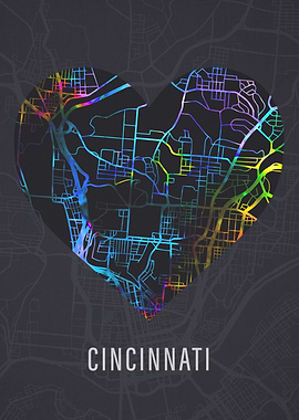 Cincinnati Ohio City Map