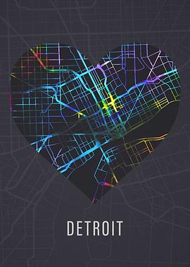 Detroit Michigan City Map