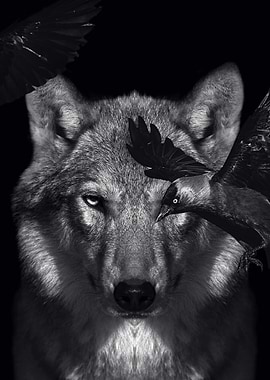 dark night wolf poster