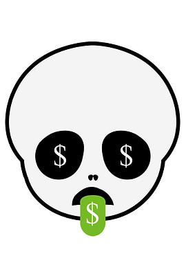 Cute skull with tongue out