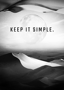 Moon and Desert Poster