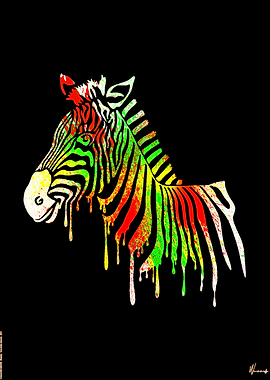 Graffiti Zebra Canvas