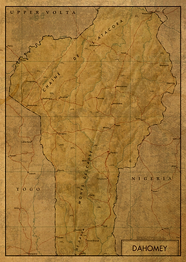 Dahomey Benin Map 1966