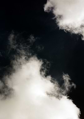 Black air sky with clouds