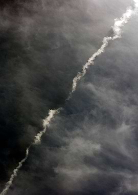 Black air sky with clouds