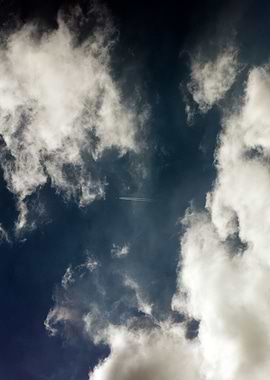 Black air sky with clouds