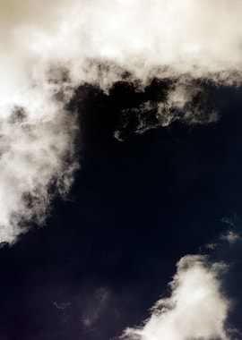 Black air sky with clouds