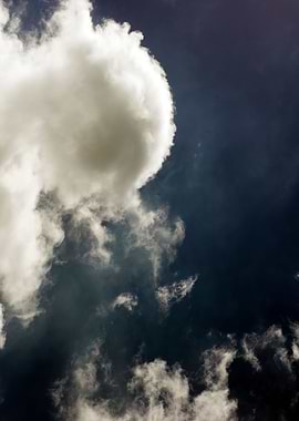 Black air sky with clouds