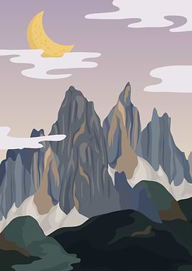 Mountains Moon
