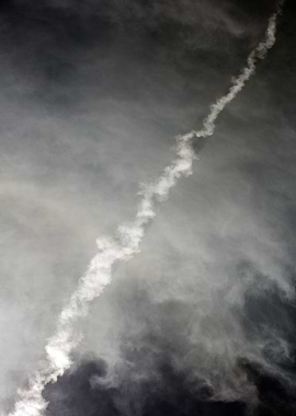 Black air sky with clouds