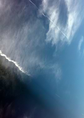 Black air sky with clouds