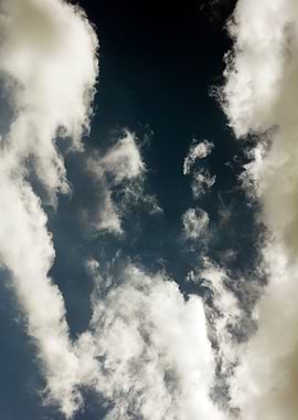 Black air sky with clouds