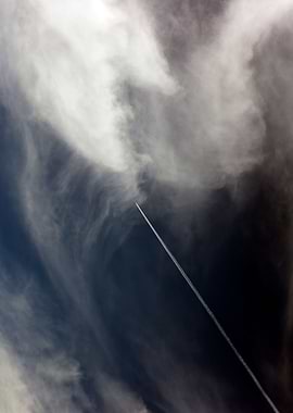 Black air sky with clouds
