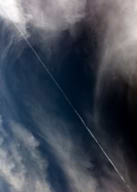 Black air sky with clouds