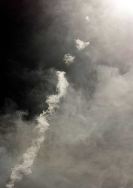 Black air sky with clouds