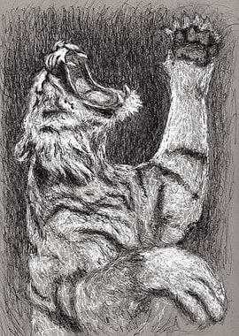 scratch tiger scribble art