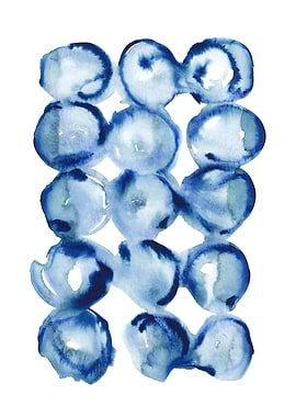 Indigo Watercolor Circles