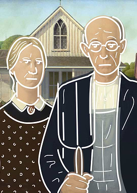 American gothic vectorize