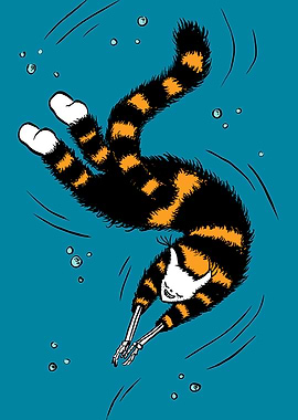 Weird Cat Swimming