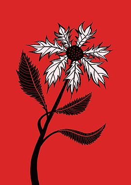 Imaginary Flower In Ink