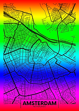 Amsterdam map Netherlands