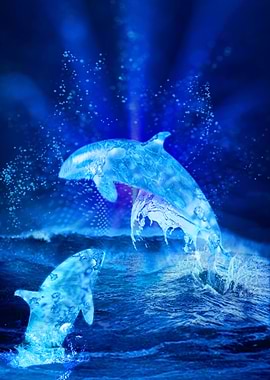 water blue dolphins