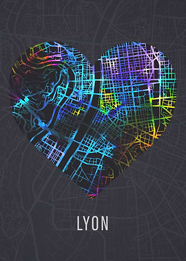 Lyon France Street Map