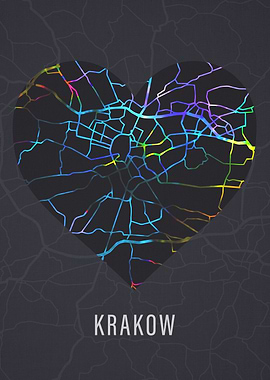 Krakow Poland City Streets