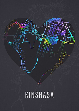 Kinshasa City Street Map