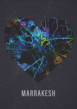 Marrakesh City Street Map