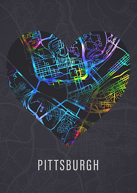 Pittsburgh City Heart Map