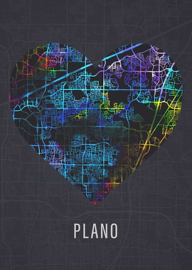 Plano Texas City Heart Map