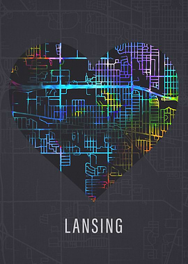 Lansing City Street Map
