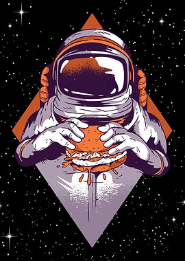 Astronaut eats Burger