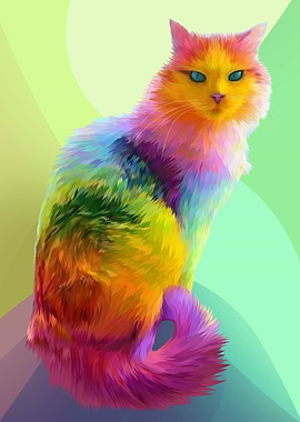 Cat Persian Pop Art
