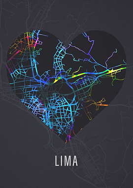 Lima Peru City Street Map