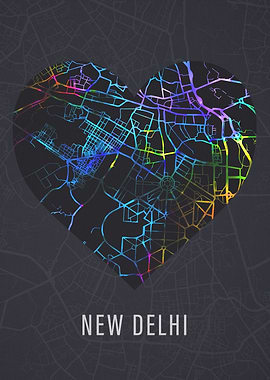 New Delhi City Street Map