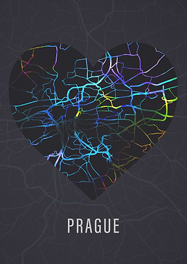 Prague City Heart Map