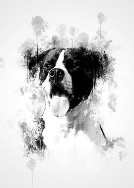 Happy Dog Black and White