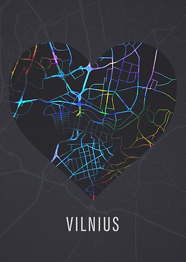 Vilnius Lithuania City Map