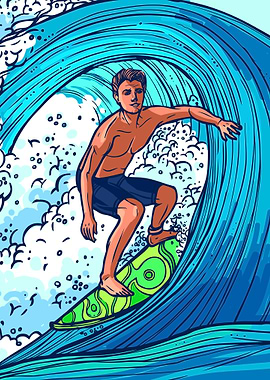 Surfer man background