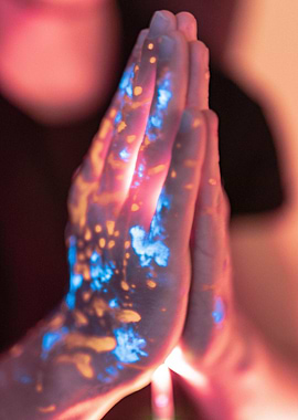 UV Light blessing hands
