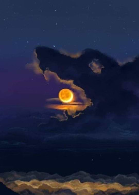 Wolf Cloud Eating The Moon