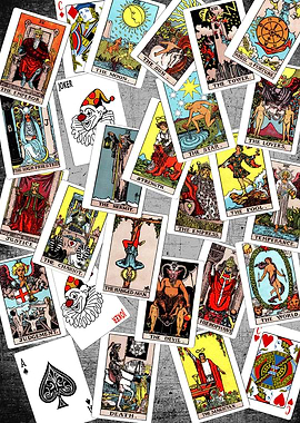 Tarot Cards Chaos Collage