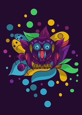 Pop art owl full collor
