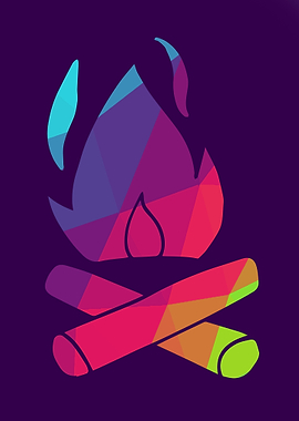 Rainbow Polygon Bonfire 12