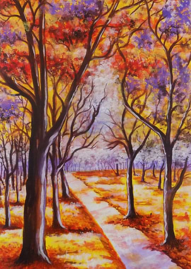 THE RED AUTUMN TREES