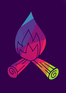 Rainbow Polygon Bonfire 3