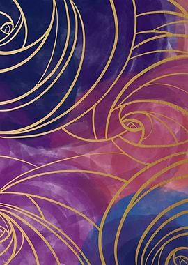 Beautiful flowers in gold